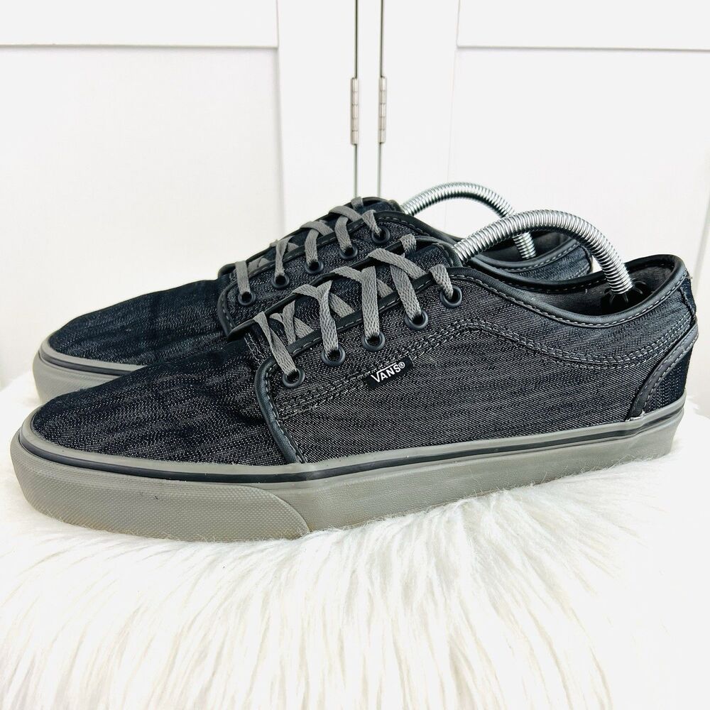 Vans Chukka Black & Pewter Gray Denim Low Top Sneakers Mens SIze 11.5